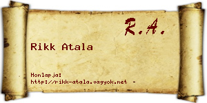 Rikk Atala névjegykártya